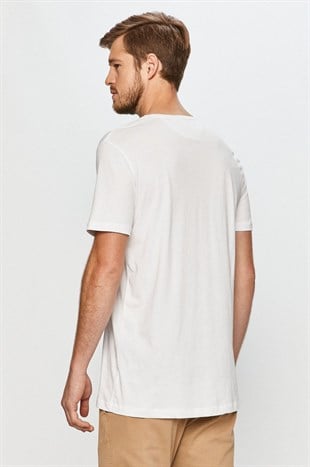John Frank Beyaz Basic T-Shirt